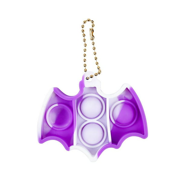Bat Dimple Fidget Toys Mini Stress Reliever Hand Toys Keychain Toy Bubble Wrap Pop Anxiety Stress Relief Office Desk Toys for Kids Adults White 